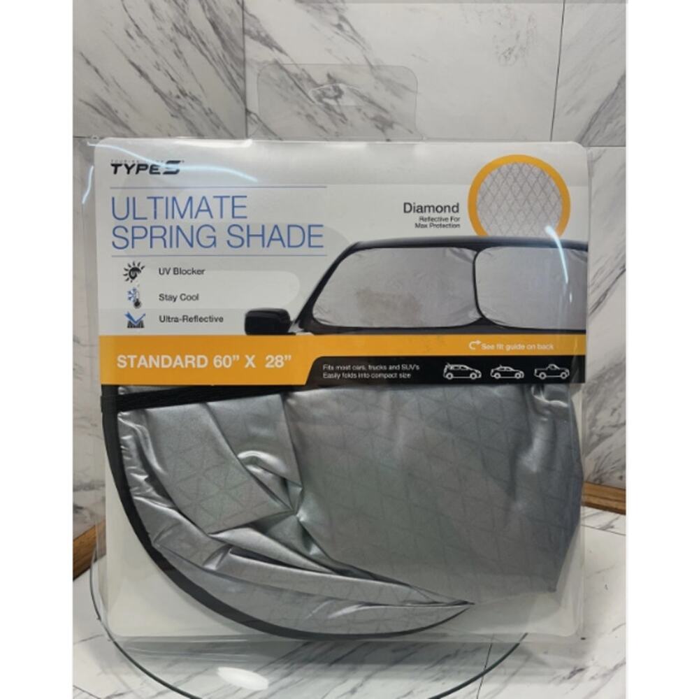 Type S Ultimate Spring Car Sun Shade Standard 60"x28" Auto Windshield Shade s28
